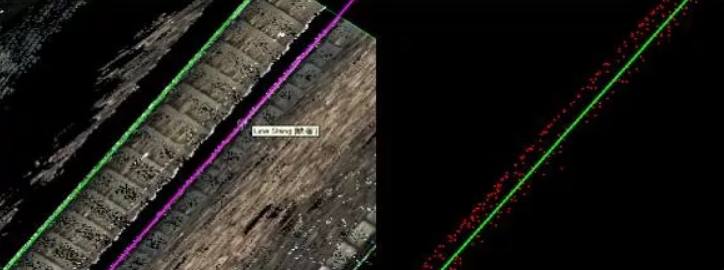 通過點云自動提取出軌道線 通過點云自動提取出軌道線